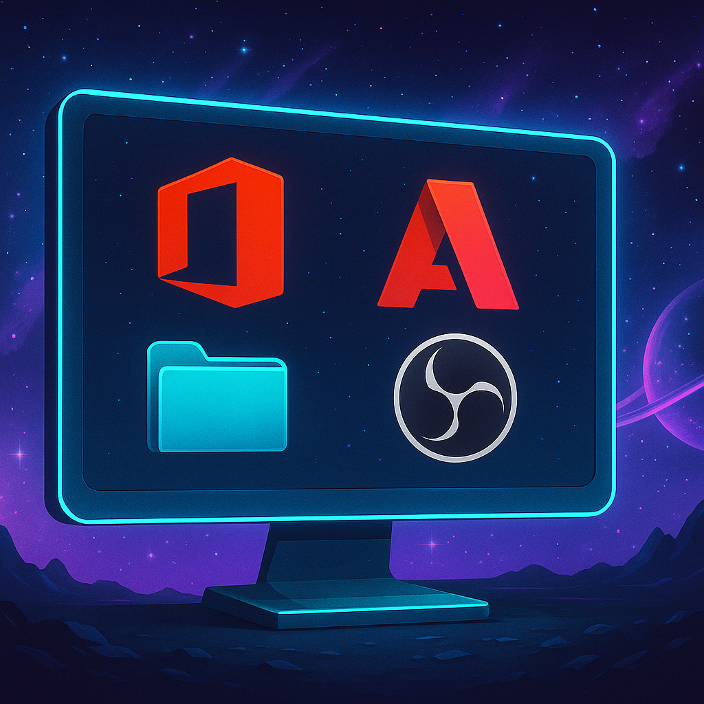 Instalación de Office, Adobe, OBS, etc.